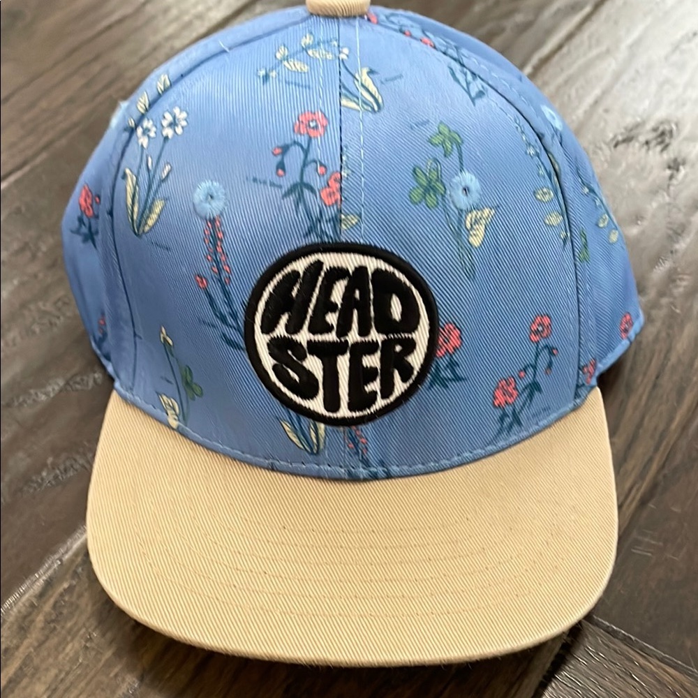 Blue and Tan Floral Snapback Hat
